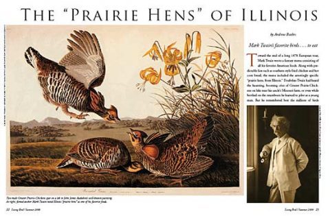 prairie hens - mark twain's favorite birds to eat